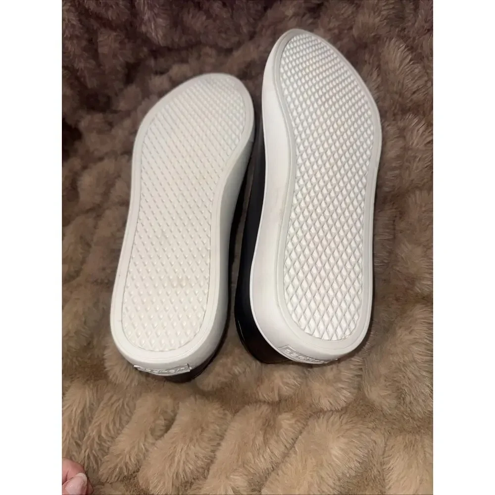 New J/Slides NYC black and white leather loafers, Slide On Shoes , size 11M